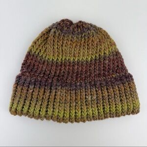 Handmade In USA Women's OSFM Hand Knit Beanie Winter Hat Cap Ribbed Cuffed NEW!